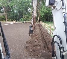 excavator digging new garden