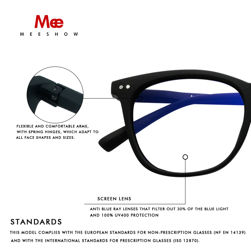 Thumbnail: NEW Anti-Blue Ray Reading Glasses Square Men Women Eye Glasses Clear Stylish Blu