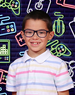 School Picture of a Boy on Video Game Controller Background