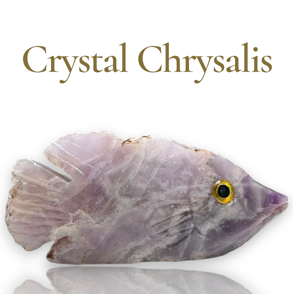 Thumbnail: Natural Hand Carved Life Like Amethyst Crystal Fish Stone Collectible