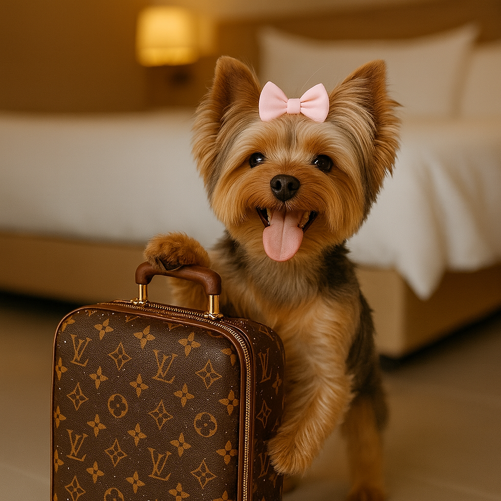 Barbie Pet Hotel İzmir’de lüks odasında dinlenen Yorkshire Terrier – sevgi dolu ve güvenli konaklama alanı.