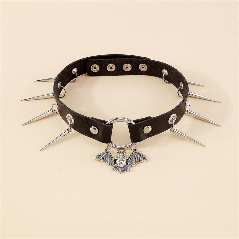 Gothic Tassel PU Leather Choker - Black