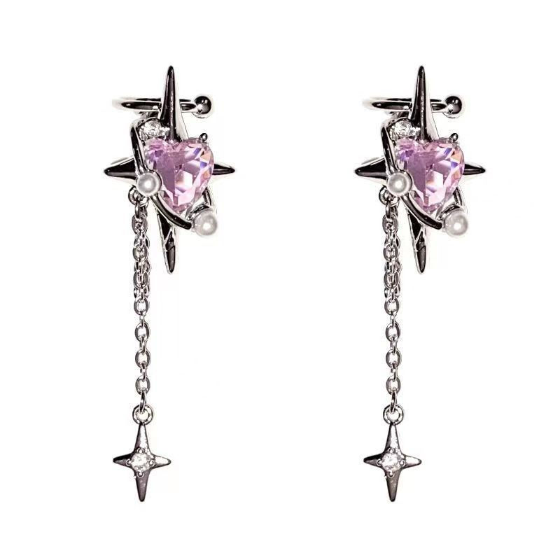 Y2K Love Tassel Clip-On Earring