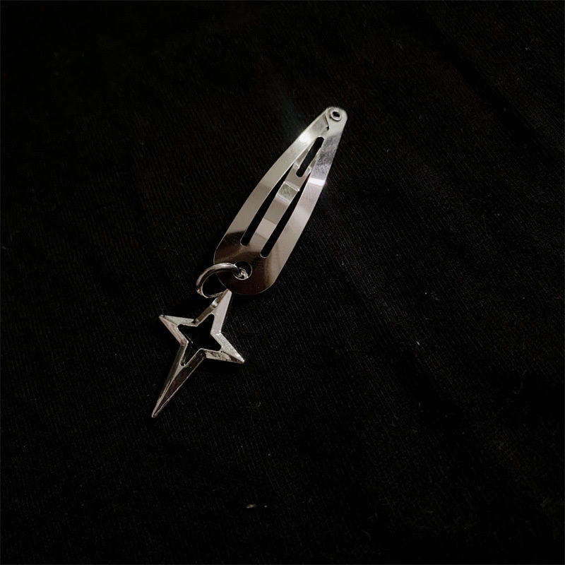 Thumbnail: Y2K Retro Gothic Cross BB Hair Clip - Silver