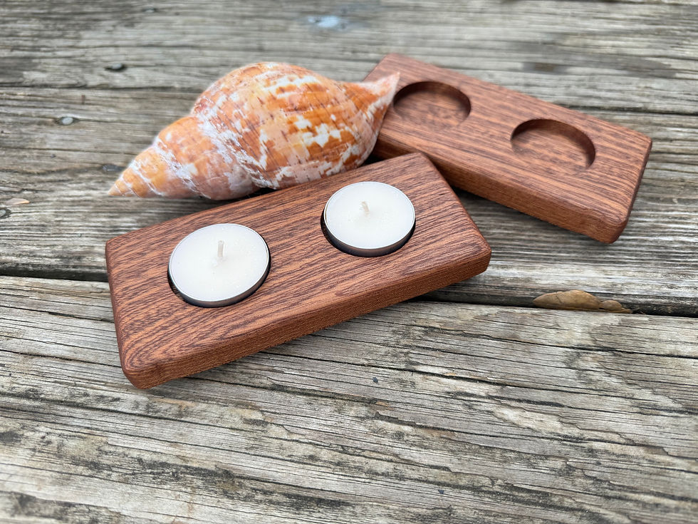 Thumbnail: Mahogany tea light holders