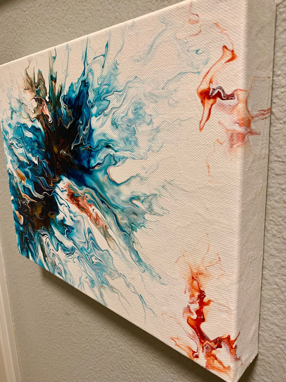 Thumbnail: Orange & Teal   9x12 inch gallery wrapped canvas