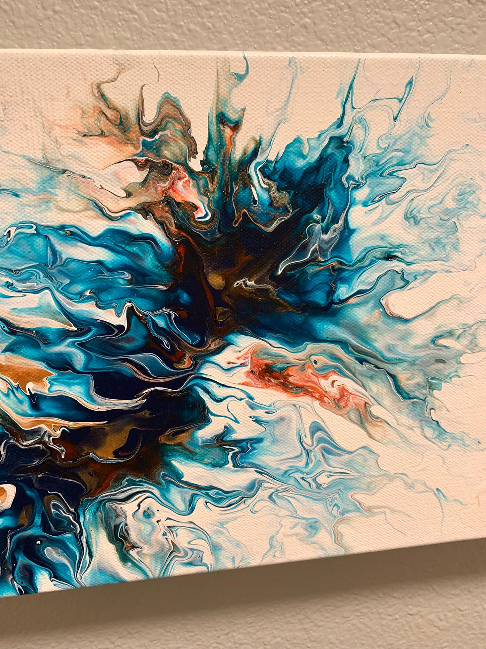 Thumbnail: Orange & Teal   9x12 inch gallery wrapped canvas