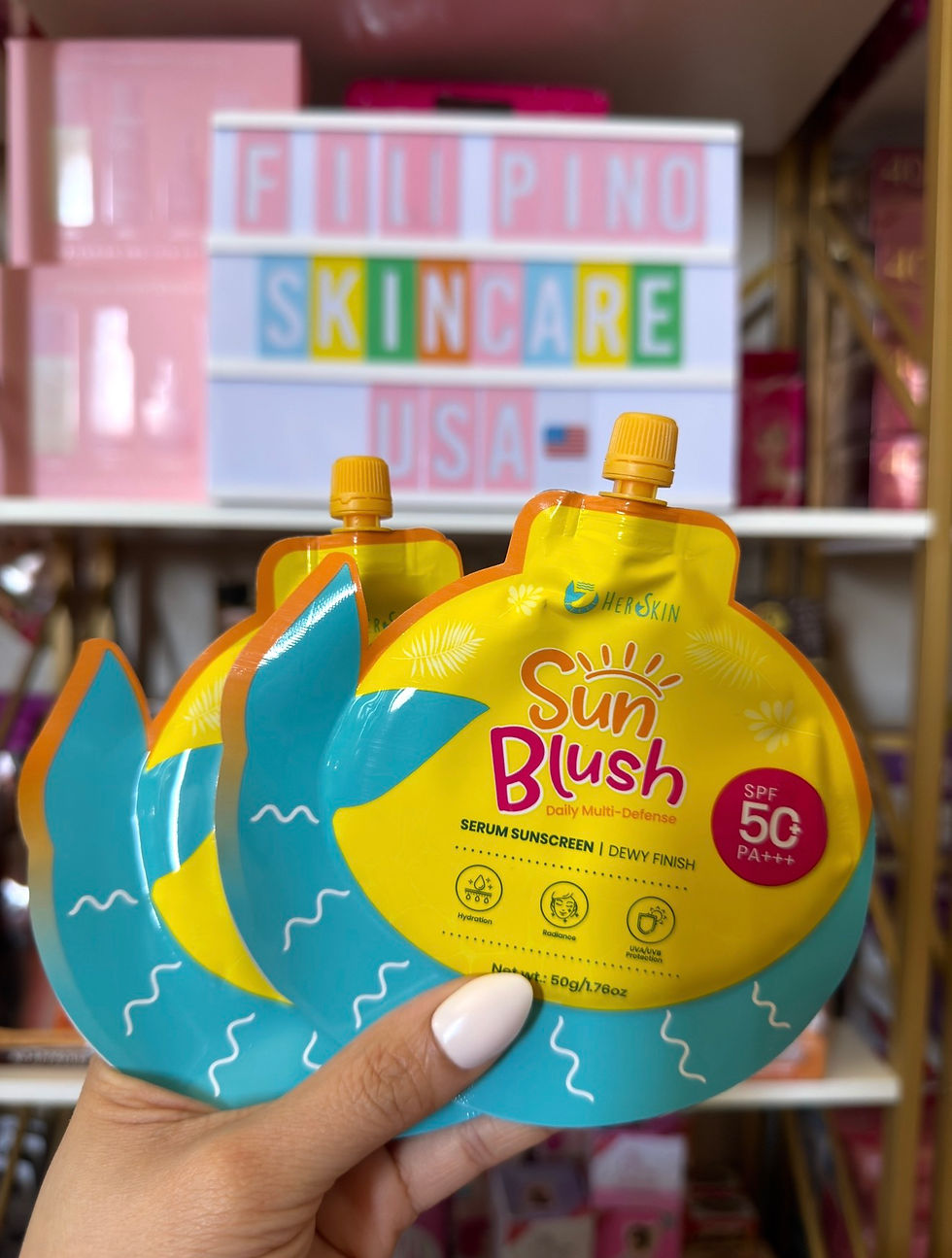 Thumbnail: HERSKIN Sun Blush SPF 50 PA+++ Daily Multi-Defense Serum Sunscreen - ( 50g )