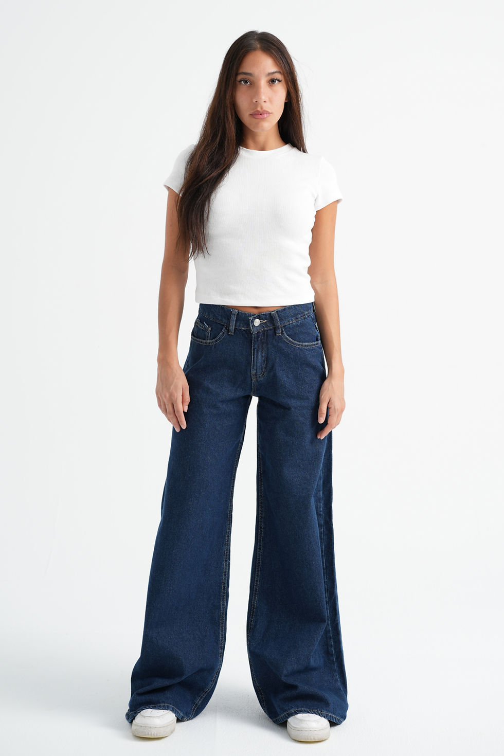 ■LOW CLASSIC■ WIDELEG JEANSDARK BLUE LC251PT24DU Dark Blue Low-Rise Wide Leg | Jellavu