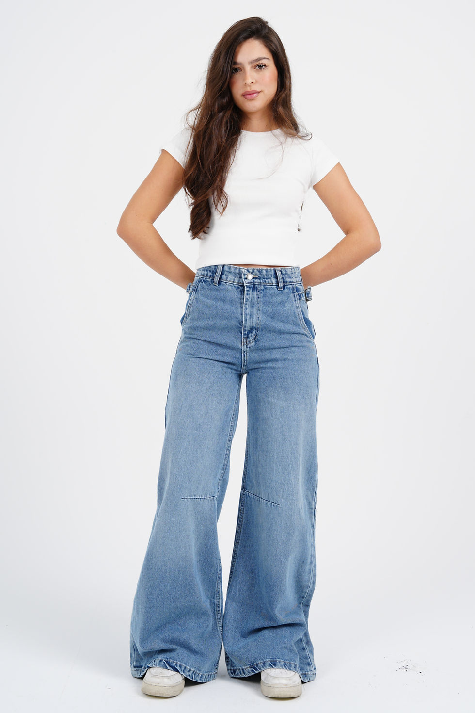 الصورة المصغرة: Blue Side Belt Wide Leg
