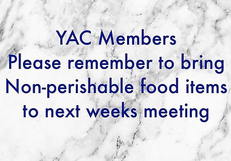 Yac members please bring non-perishable food items to next weeks meeting on November 9th.jpg