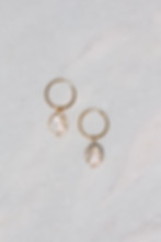 Baroque pearl hoop earrings in sterling silver