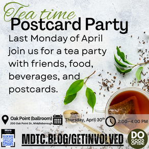 Postcard tea party in