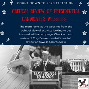 Review of Cory Booker’s campaign website