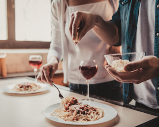 A romantic dinner at home can be the best last minute decision.