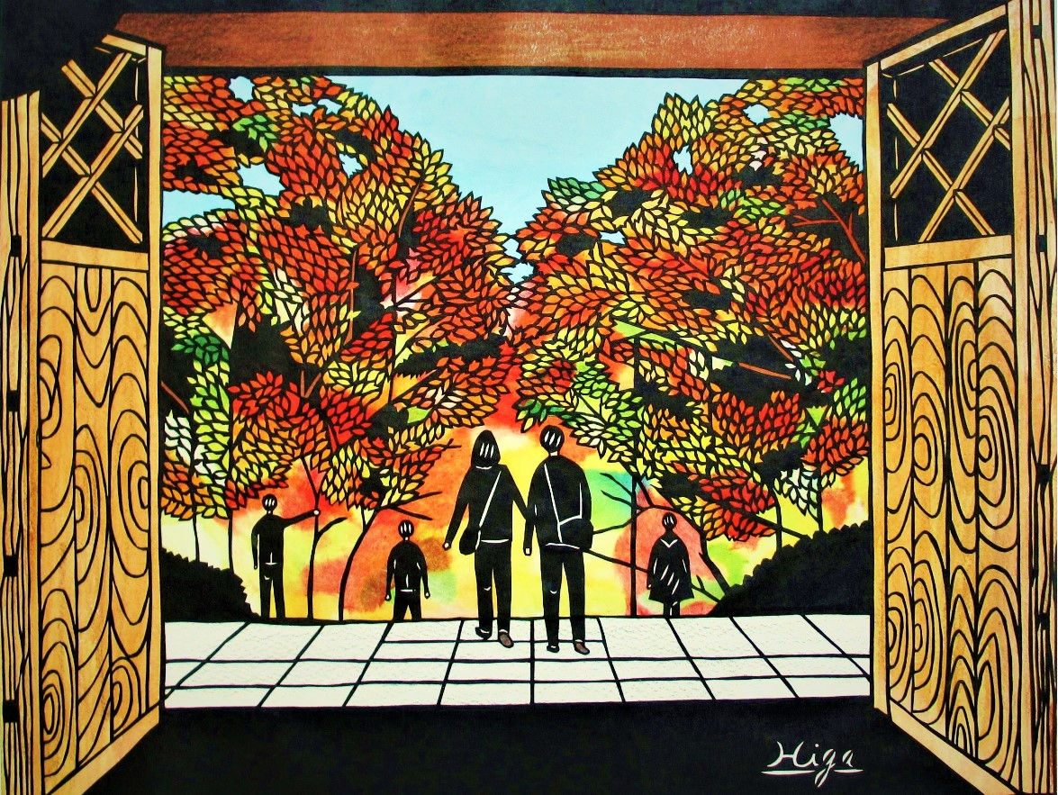 円覚寺山門からの晩秋　-　東山一勇気