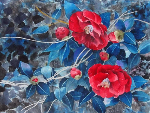 赤い椿 - 高津陽子 | ギャラリー Artisans 北鎌倉