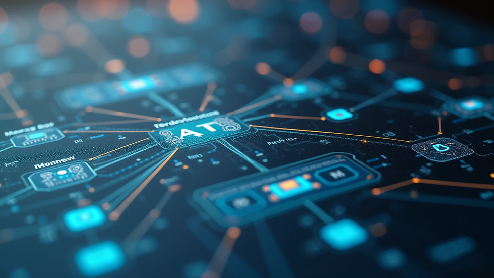 Close-up view of a data model diagram illustrating relationships and entities