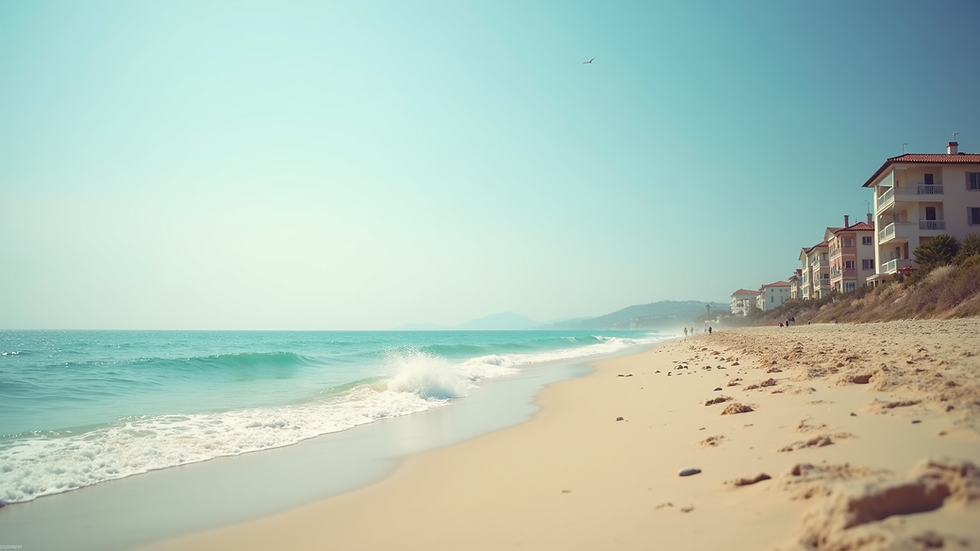 Eye-level view of a serene beach in Grado
