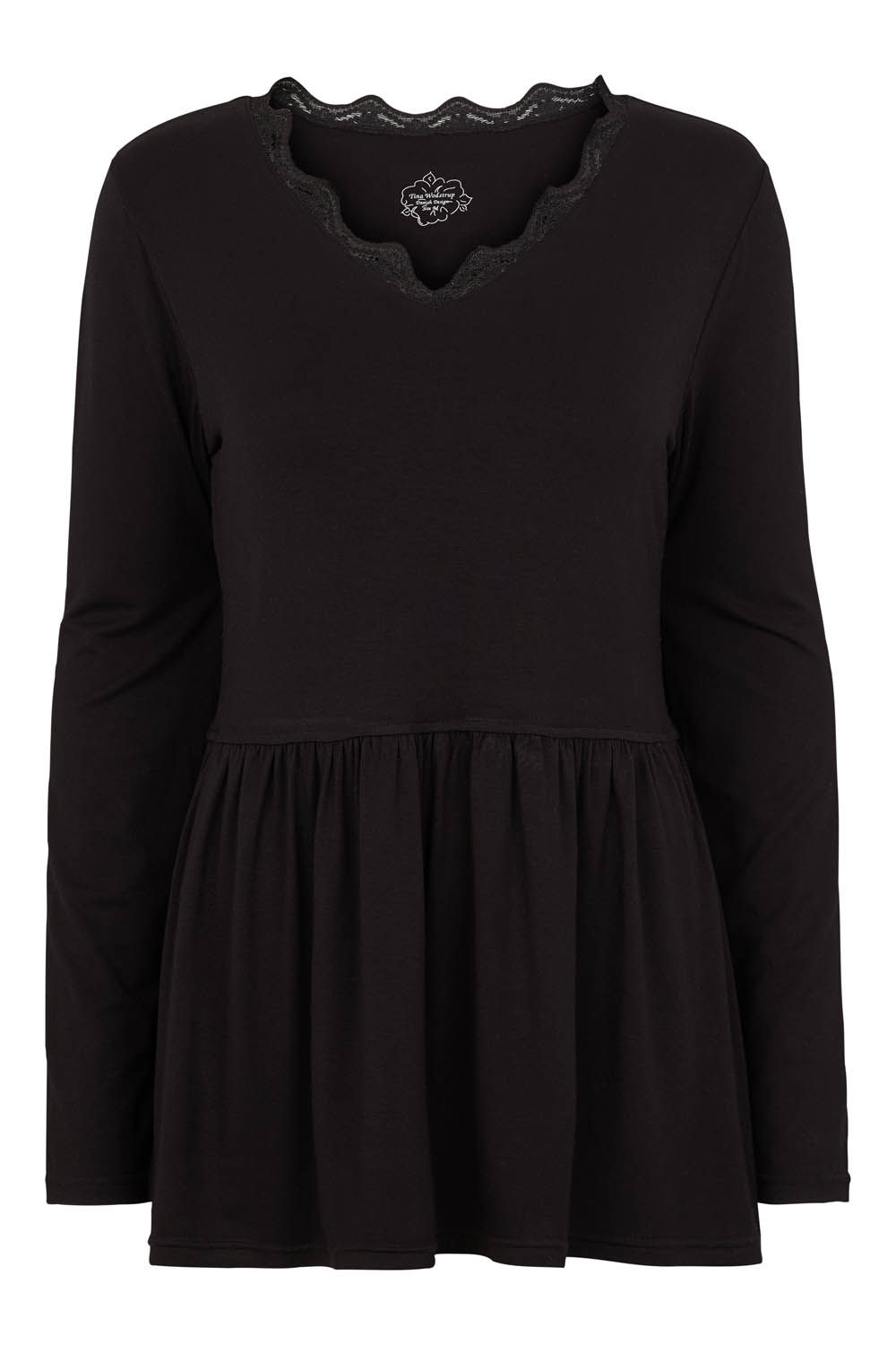 3469L - Viscose jersey blouse - Black