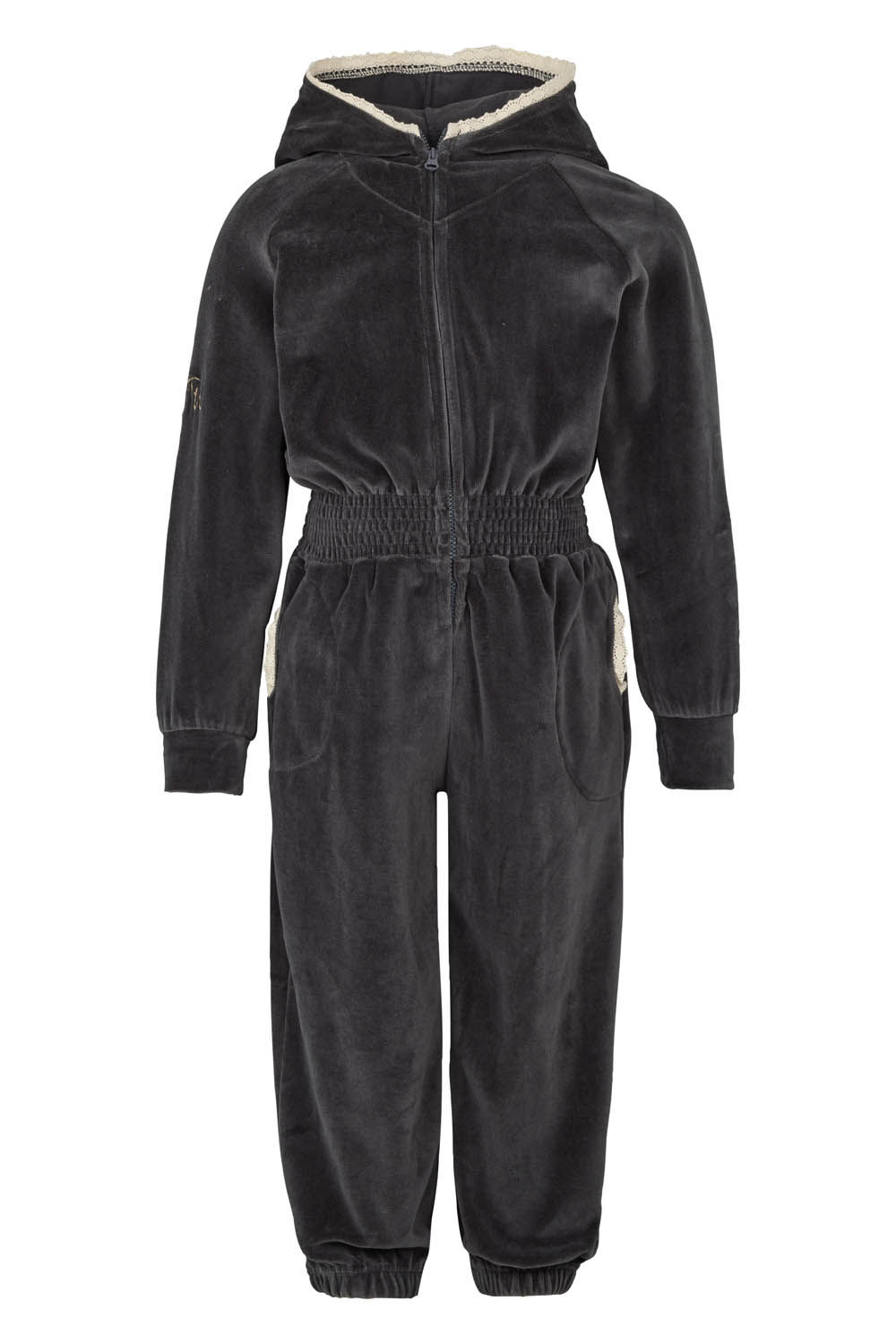 3446L - Velvet Jumpsuit - Dark shadow
