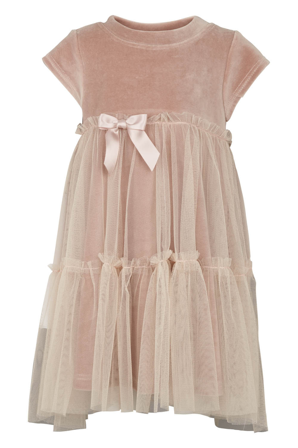 3453C - Velvet Dress w.tulle - Rosa
