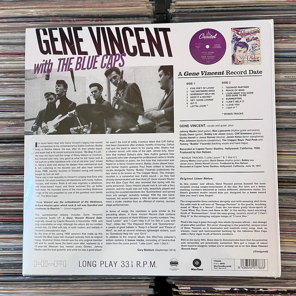 Miniatura: LP Gene Vincent With The Blue Caps - A Gene Vincent Record Date (Importado)