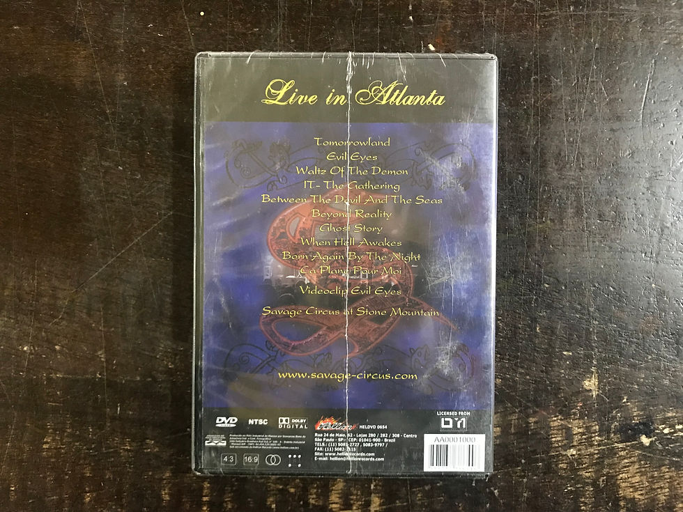Miniatura: DVD Savage Circus - Live In Atlanta - Lacrado