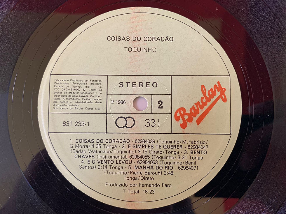 Miniatura: LP Toquinho - Coisas Do Coração - C/ Encarte