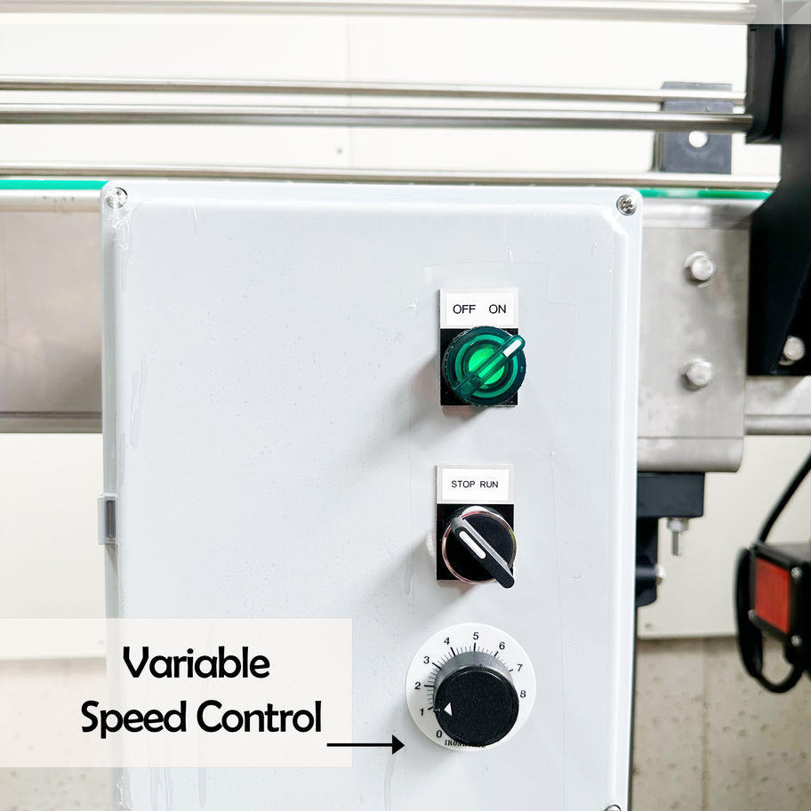 close up of the motor that runs the conveyor