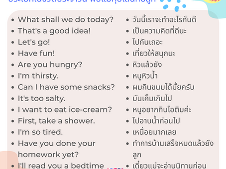Daily English for Kids ประโยคในชีวิตประจำวัน พ่อแม่คุยเล่นกับลูก
