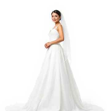 a bride in her wedding gown with a completely white background.jpg