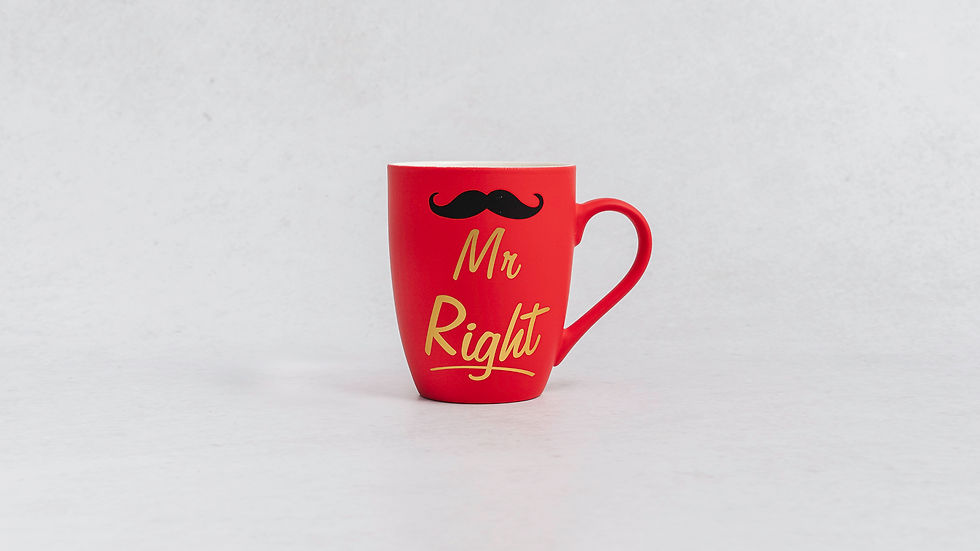 Skodelica Mr Right v rdeči barvi