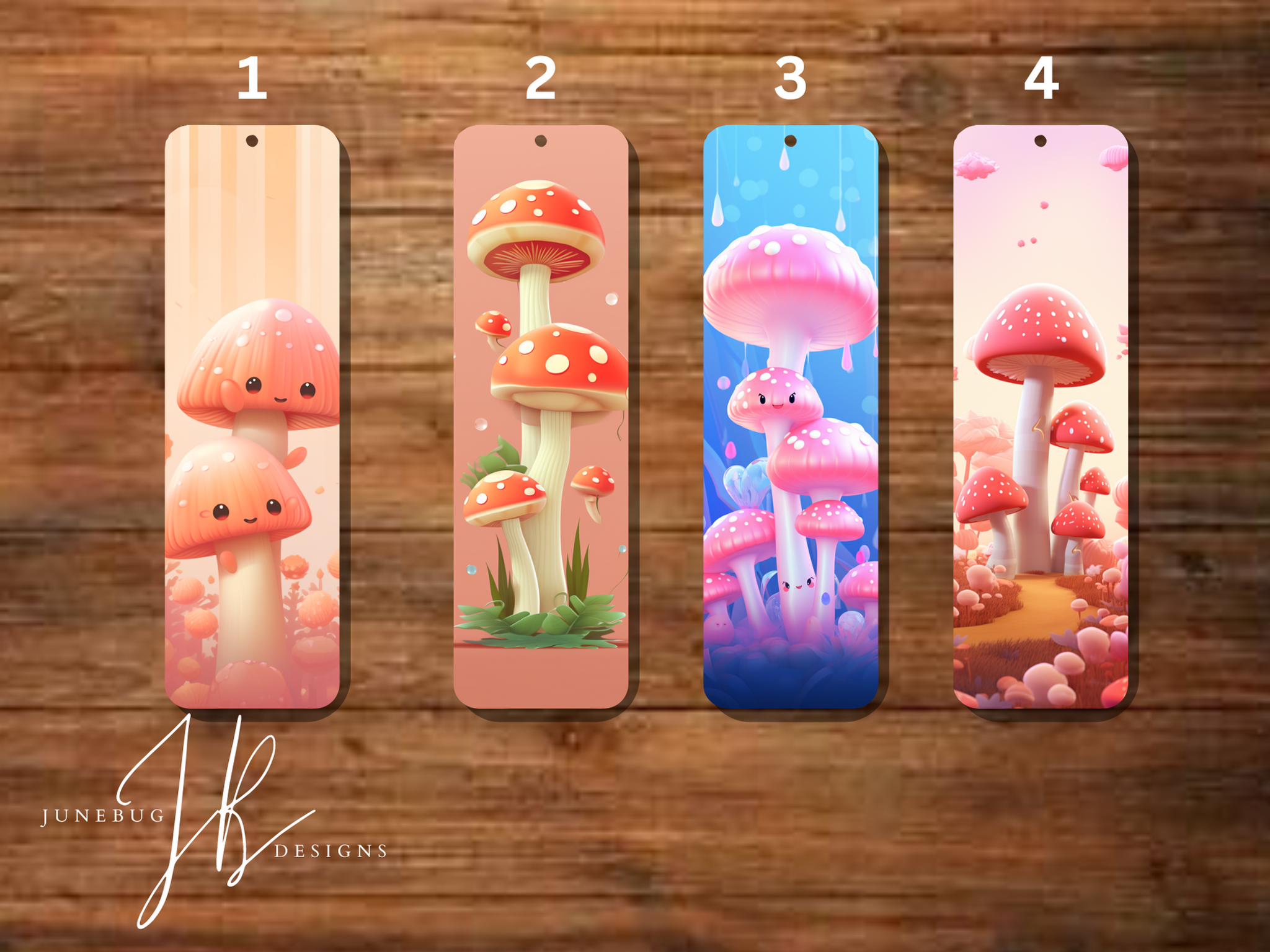 Cute Colorful Mushrooms Bookmarks