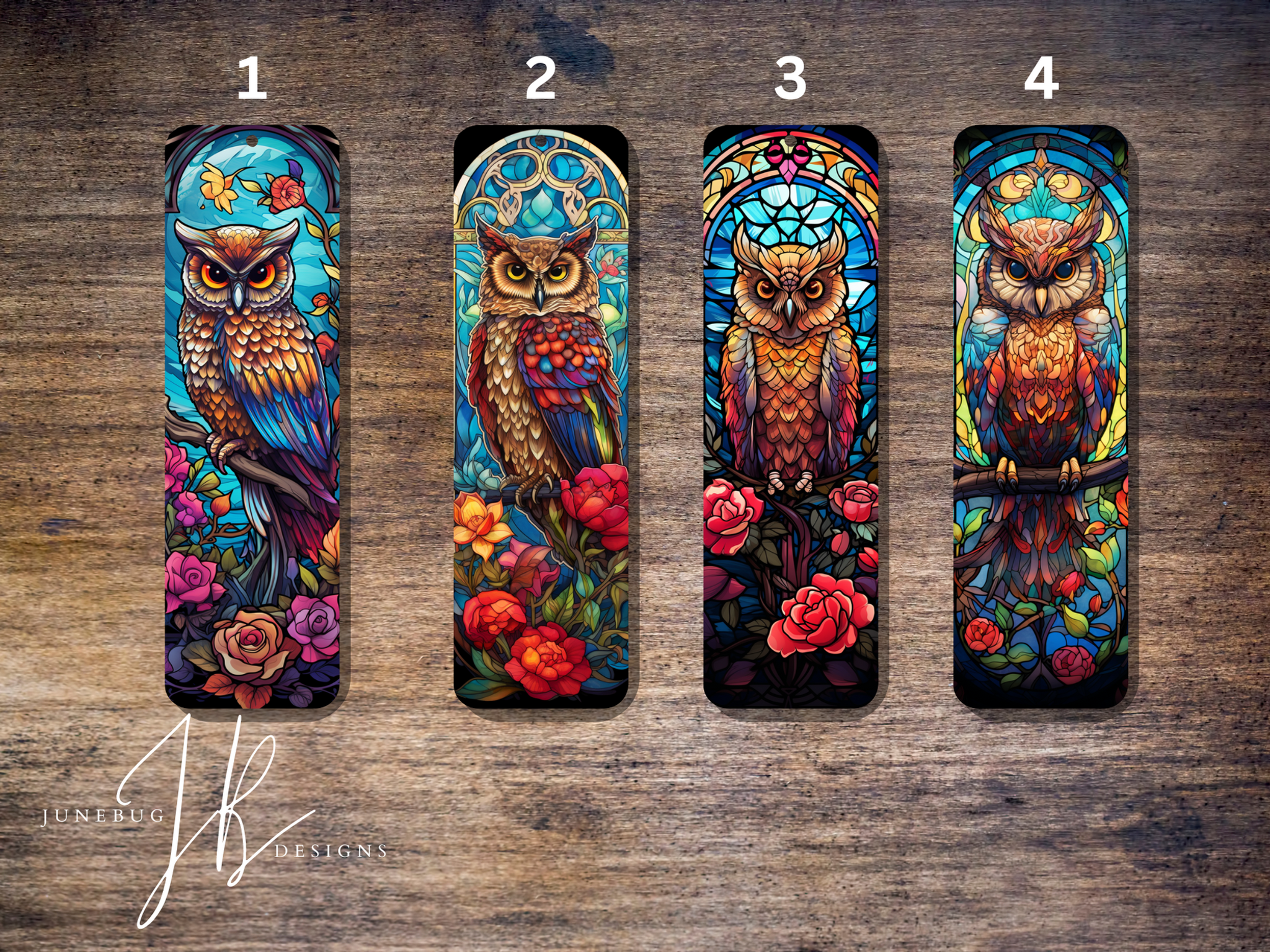 Owl with Stain Glass Background Bookmarks
