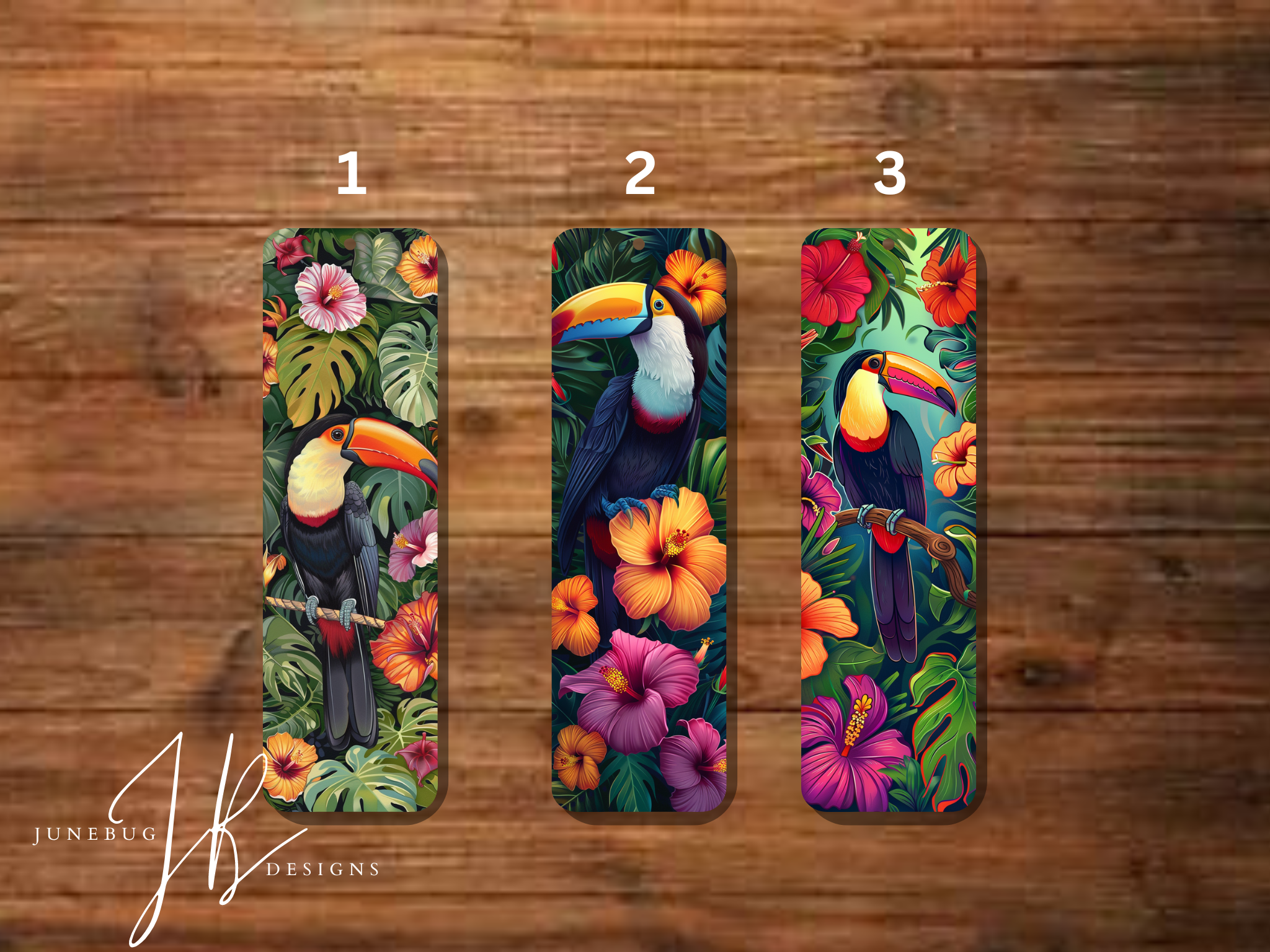 Toucan with Flowers Bookmark