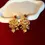 Thumbnail: Antique Gold red stone Temple Jewelry Set with Earrings 