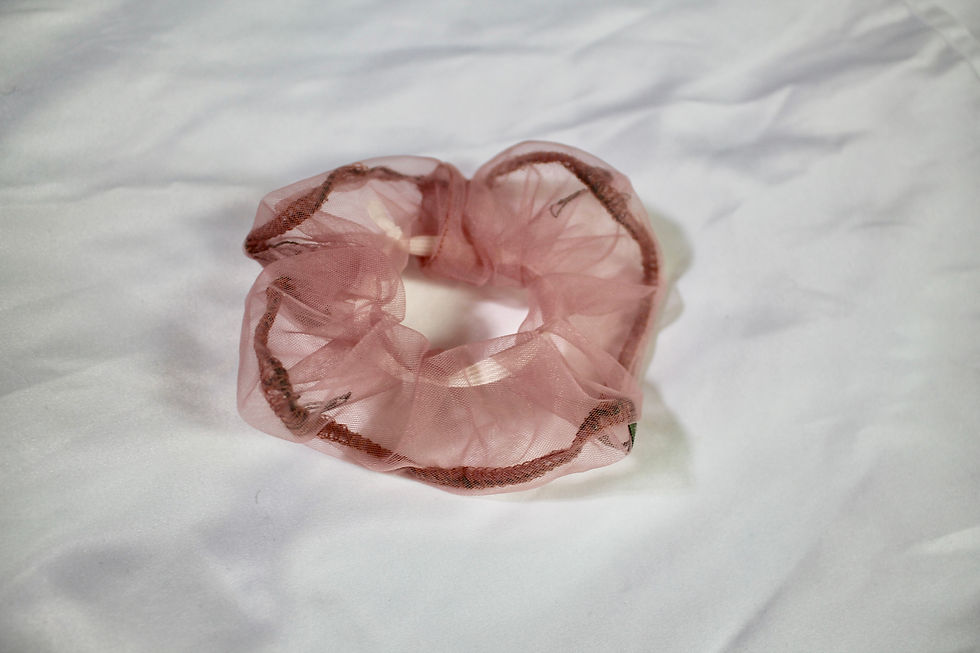 chouchou dentelle rose