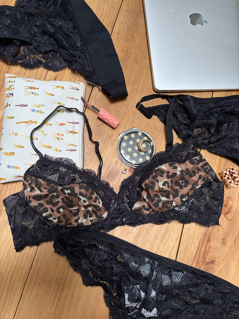 soutien-gorge balconnet dentelle noir et leopard