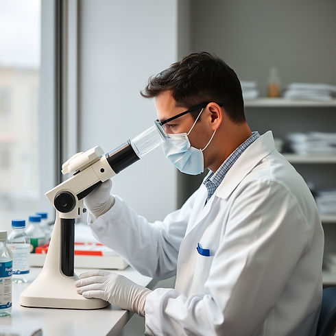 A lab man testing for asbestos  .jpg