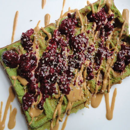 Spinach Protein Waffles