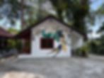 Krabi villa accommodation exterior with bird mural
