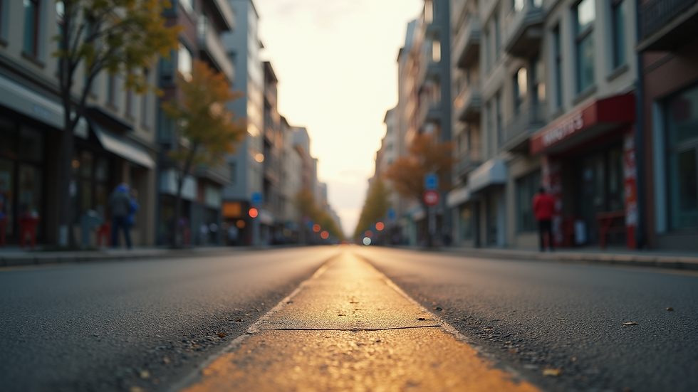 Eye-level view of an empty street symbolizing fighting for rights