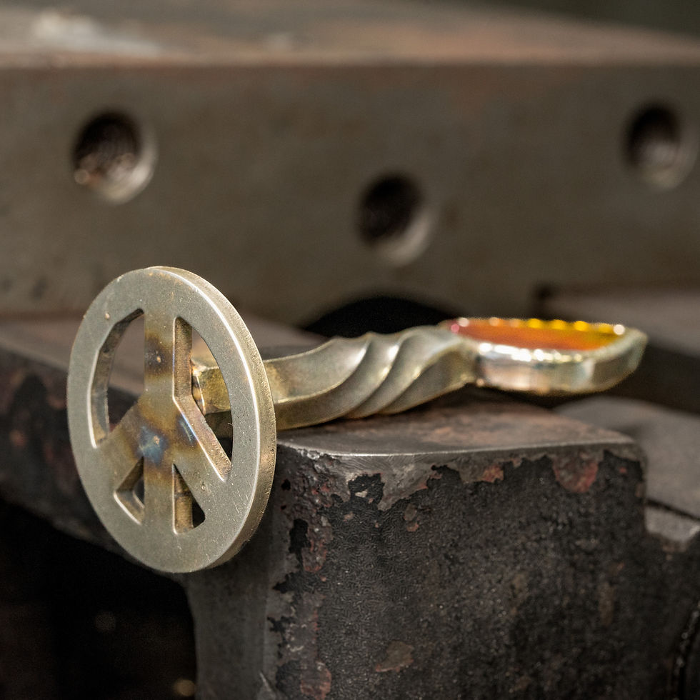 Thumbnail: Welded Peace Sign, Twisted Hex Candle Ball Marker