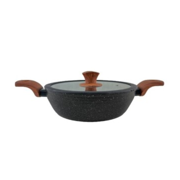 PANELA GUISADEIRA 24 CM COM TAMPA MODELO PRETO CUORI