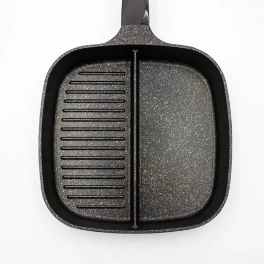 GRILL DUPLO 28CM NERO CUORI