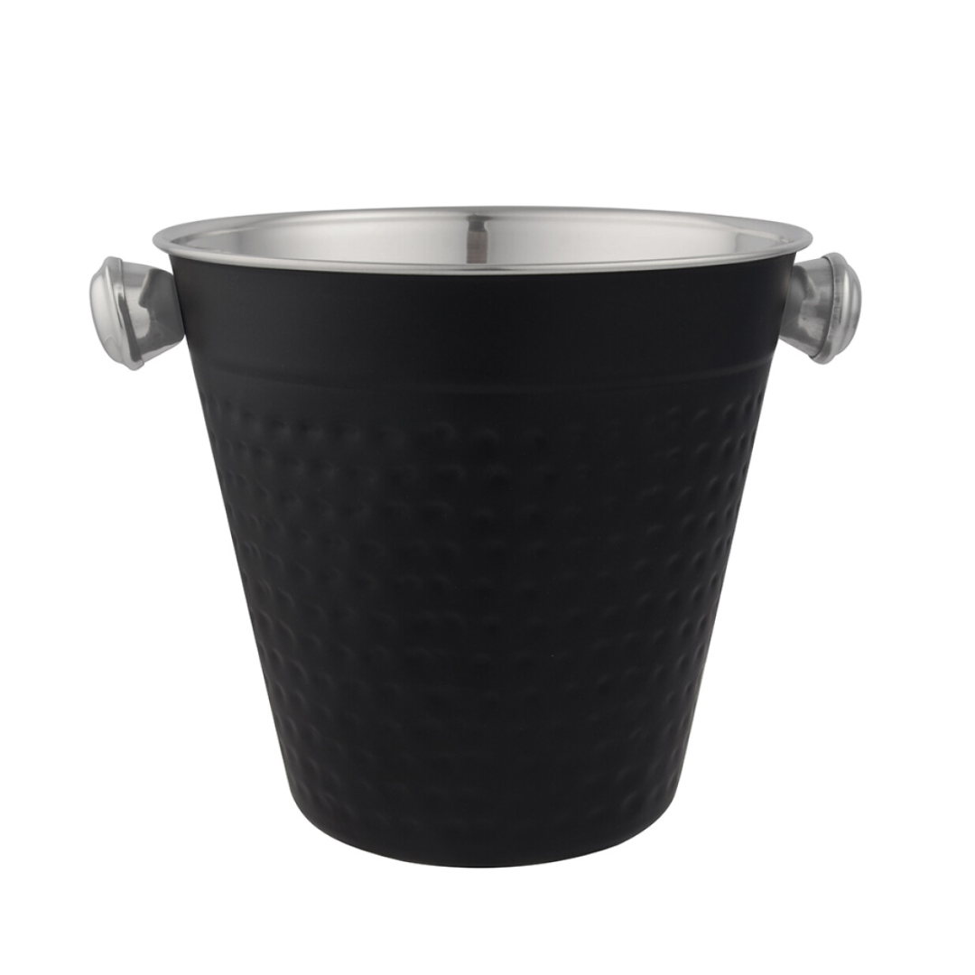 BALDE DE GELO EM AÇO INOXIDÁVEL 14CM PRETO FOSCO EXTERIOR
