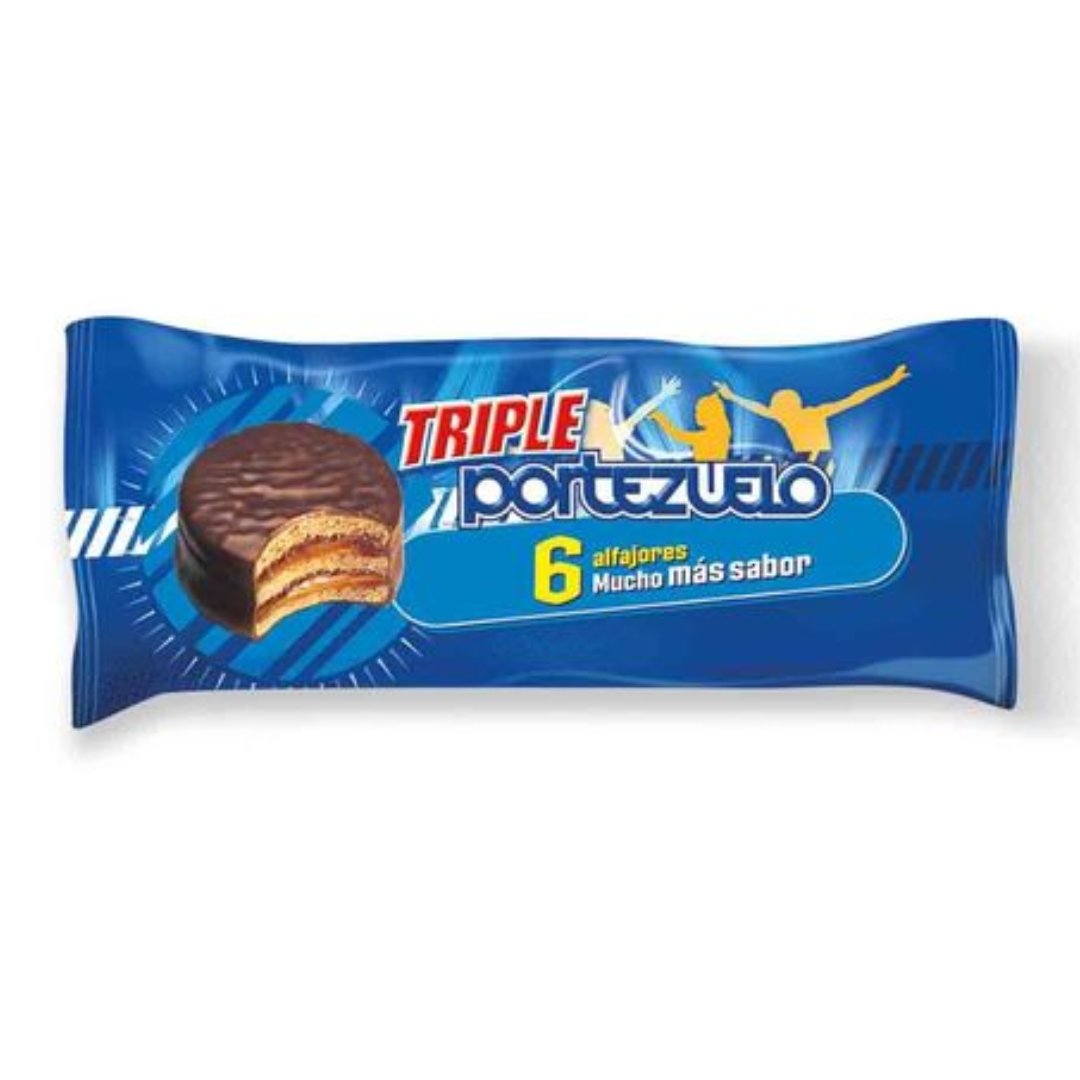 PACK COM 6 ALFAJORES PORTEZUELO TRIPLE CHOCOLATE