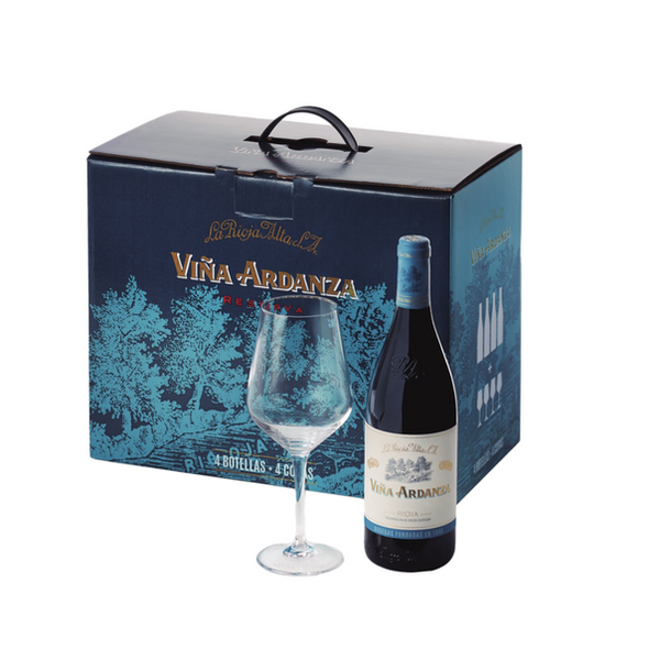 VINHO LA RIOJA VIÑA ARDANZA 2019 750ML X4 + 4 COPAS