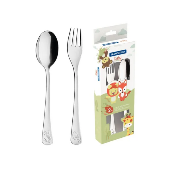 JOGO DE TALHERES BABY TRAMONTINA AÇO INOX 2 PEÇAS